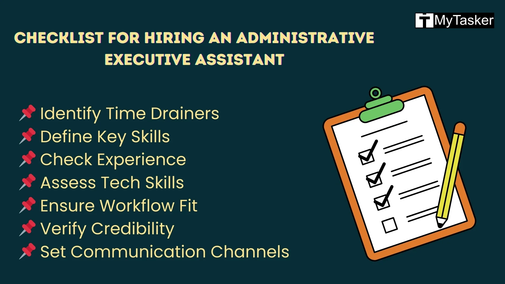 Checklist of hiring an Administrative Executive Assistant
