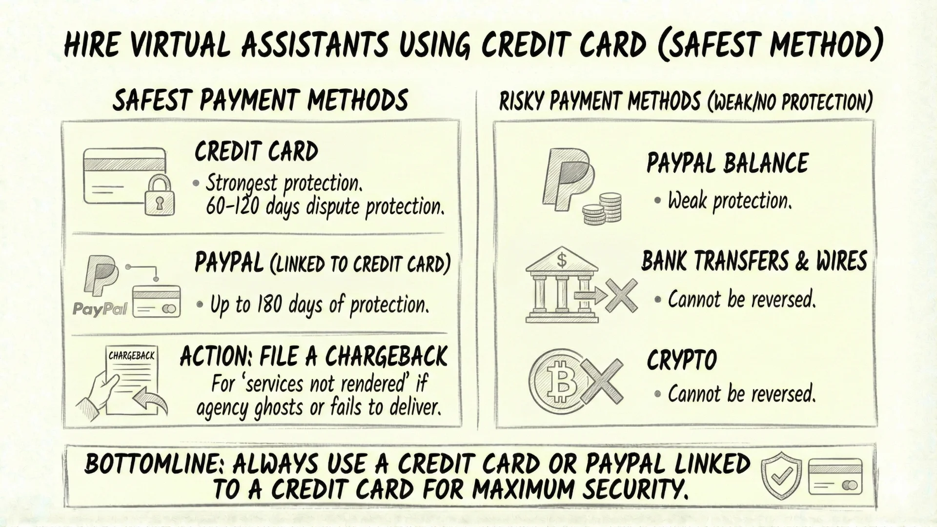 Hire Virtual Assistants using Credit Card